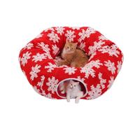 Feline Structure - Enclosed Pathway Lounger, Ring Shape Sanctuary, Plush Companion Retreat, Interactive Play Item, Residence Interior Accessory, Medium Size Textile Fabric