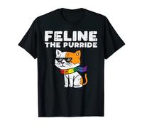 Feline The Purride Cat LGBTQ Rainbow Flag Gay Pride Ally T-Shirt