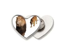 Feline Tigers Attack Ferocious Heart Metal Pin Brooch Clip Love