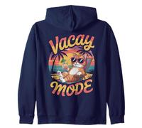 Feline VACAY MODE On Cat Cruise Vacation Cancun Besties Trip Zip Hoodie