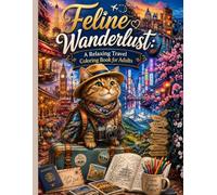 Feline Wanderlust: A Relaxing Travel Coloring Book for Adults
