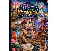 Feline Wanderlust: Detailed Travel Coloring Pages for Adults