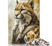 Feline Warrior Portrait Jigsaw Puzzles Puzzle for Adults Kids. 1000 Pieces Great Gifts Challenge Toy Educational Games Home Decoration for Educational Games Gifts 1000pcs (75x50cm)