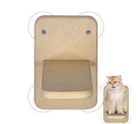 Feline Window Hammock - Natural Wood Edge Comfortable Cat Furniture Mounted Sleeping Shelf Panoramic Bed | Stress Relief Zone for Curious Kittens, Cats Napping and Watching