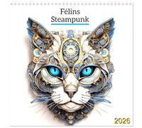 Félins Steampunk (Calendrier mural carré 2026 30x30 cm) Calendrier double avec une page pour vos prises de notes: Plongez dans un monde où l'élégance ... curiosité, de rouages et de ronronnements.