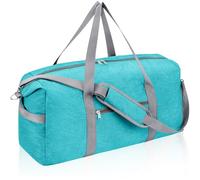 Felipe Varela Carry on luaggage Airlines Approved, Foldable Carry on Bag Travel Duffel Bags Overnight weekender Gym Duffle Carry Bag with Wet Pocket & Shoe Compartment for Women Men, MintGreen, 40L US