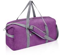 Felipe Varela Carry on luaggage Airlines Approved, Foldable Carry on Bag Travel Duffel Bags Overnight weekender Gym Duffle Carry Bag with Wet Pocket & Shoe Compartment for Women Men, Purple, 40L US