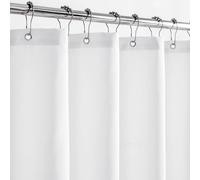Felisa Short Waterproof Fabric Shower Curtain Liner with 3 Large Magnets,72 x 65 inches Hotel Quality & Soft Cloth Shower Curtain,Washable White Shower Curtain for Bathroom