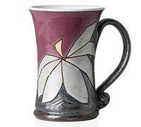 Felisteya Handmade Ceramic Coffee Mug - Lotus Flower Pottery Mug, 320ml Artisan Tea Cup, Unique Decorative Mug, Floral Gift for Women