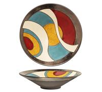 Felisteya Handmade Ceramic Fruit Bowl - 25.5 cm Modern Decorative Centrepiece Bowl, Colourful Hand Glazed Artisan Pottery, Statement Fruit Bowl for Table, Coffee Table Decor & Home Decor Gifts