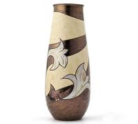 FELISTEYA Handmade Ceramic Vase - 25.5cm Tall Artisan Pottery Flower Vase, Hand-Glazed Gold and White Vases for Home Decor or as a Gift - Cylinder Model 4