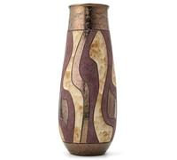 FELISTEYA Handmade Ceramic Vase - 25.5cm Tall Artisan Pottery Flower Vase, Hand-Glazed Gold Vases for Home Decor or as a Gift - Cylinder Model 2