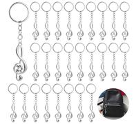 FELISTORY 48 Pcs Music Keychain Gifts Set, Metal Musical Note Key Rings, Compact Musical Pendant Signs, Theme Accessories for Music Lovers, Students