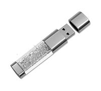 FeliSun New Jewelry Crystal USB 3.0 Flash Drive, Waterproof Shockproof Transparent Memory Stick Pen Drive External Storage For Birthday Gifts, Wedding Gifts (White, 32GB)