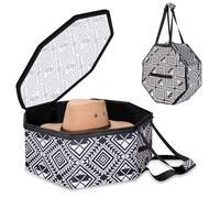 FELITH Large Hat organizer for Travel and Storage - Portable Cowboy Cap Organizer Case with Handles, Hat Box for Women Storage and Large Cap Bag for Men Carry (White)