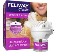 FELIWAY Classic Cat Calming Plug-In Pheromone Diffuser Starter Kit | Helps Solve Common Signs of Stress in Cats Like Urine Spraying, Scratching and Hiding, Drug-Free, Odourless, 30 day supply