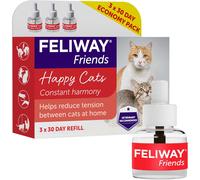 FELIWAY Friends 3 x 30 Day Cat Calming Odourless 48 ml (Pack of 3), Red