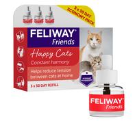 FELIWAY Friends 3 x 30 Day Cat Calming Odourless Refills for Pheromone Diffuser, 3 x 48ml - Helps create harmony and resolve conflict in multi cat ho