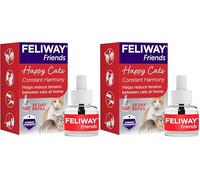 Feliway Friends 30 Day Cat Calming Odourless Refill for Pheromone Diffuser, 48ml - Helps create harmony in multi cat households, Veterinary Recommended, Drug-free, Clinically Proven (Pack of 2)