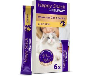 FELIWAY Happy Snack Relaxing Chicken Flavour Treat for Cats - 6 Sticks