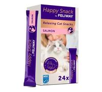 Happy Snack by FELIWAY Salmon - Delicious Calming Creamy Cat Treats, 24 snack sticks - Helps cats feel calmer and promotes bonding