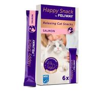 Happy Snack by FELIWAY Salmon - Delicious Calming Creamy Cat Treats, 6 snack sticks - Helps cats feel calmer and promotes bonding