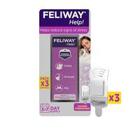 FELIWAY Help! 3x7 Day Cat Calming Odourless Refills for Pheromone Diffuser, 3 Cartridges - Helps Calm your Cat Everyday or During Stressful Events, Veterinary Recommended, Drug-free, Clinically Proven