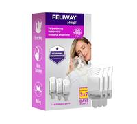 FELIWAY Help! 3x7 Day Cat Calming Odourless Refills for Pheromone Diffuser, 3 Cartridges - Helps Calm your Cat Everyday or During Stressful Events, Veterinary Recommended, Drug-free, Clinically Proven