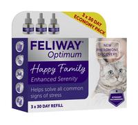 Feliway Optimum 30 Day Refill X 3 Value Pack | 48ml Feliway Optimum Refill 3 Pack For Plug In Anxiety Relief Pheromone Diffuser For Cats | Calm Your C