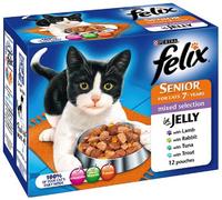 Felix 7+ Mixed Selection Cat Food, 12 x 100 g (pack of 4)