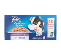 FELIX As Good As it Looks Mixed Selection in Jelly Wet Cat Food 40x100g