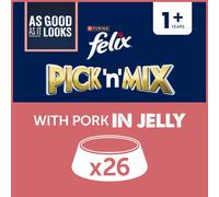 Felix As Good As It Looks Adult Wet Cat Food with Pork in Jelly 26x85g