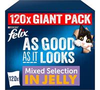 Felix As Good As It Looks 1+ Mixed Selection in Jelly Cat Food 100g x 120