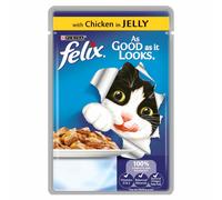 Felix As Good As It Looks Cat Food Pouch Chicken 20 x 100g (20 Pouches)