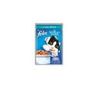 Felix As Good As It Looks Cat Pouches Tuna In Jelly 100g (20 Pouches), Packaging may vary