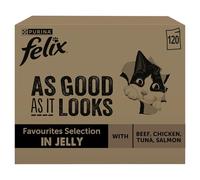 FELIX As Good As it Looks Favourites Selection in Jelly Wet Cat Food - 120 x 85g