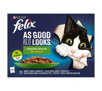 FELIX As Good As it Looks Vegetable in Jelly Wet Cat Food 12x85g