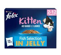 FELIX As Good As it Looks Kitten Fish in Jelly Wet Cat Food 12x85g (Pack of 4)