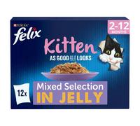 FELIX As Good As it Looks Kitten Mixed in Jelly Wet Cat Food 12x85g (Pack of 4)