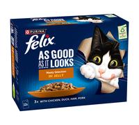 Felix As Good As it Looks Meaty Selection in Jelly Wet Cat Food 12x85g