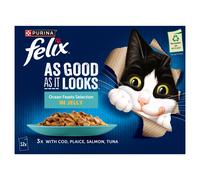 FELIX As Good As it Looks Ocean Feasts Wet Cat Food - 12 x 85g