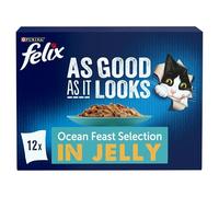 FELIX As Good As it Looks Ocean Feasts in Jelly Wet Cat Food - 12 x 85g