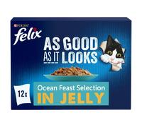 FELIX As Good As it Looks Ocean Feasts Wet Cat Food 12x85g (Pack of 4)