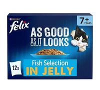Felix As Good As It Looks 7+ Fish Cat Food 12x100g, Pack of 4