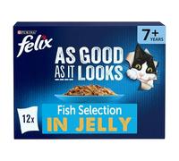 FELIX As Good As it Looks Senior 7+ Fish in Jelly Wet Cat Food 12x85g