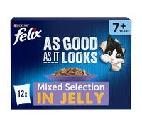 FELIX As Good As it Looks Senior 7+ Mixed in Jelly Wet Cat Food - 12 x 85g