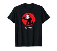 Felix Cartoon Cat Sassy Cool Katakana Japanese Writing T-Shirt