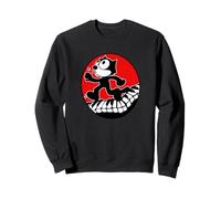 Felix Cartoon Cat Walks and Whistles on Piano Keyboard Retro Sweatshirt