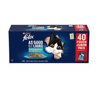 Felix As Good As It Looks Jumbo Pack 40 x 85g - Ocean Feasts Selection in Jelly