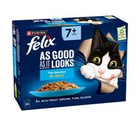 Felix Cat Treats / Food - 20% Off! * - Senior As Good As It Looks Fish Selection in Jelly (12 x 85g)